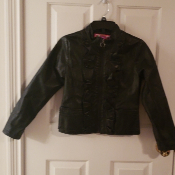 Dollhouse Jackets & Coats Dollhouse Black Faux Leather Jacket Girls